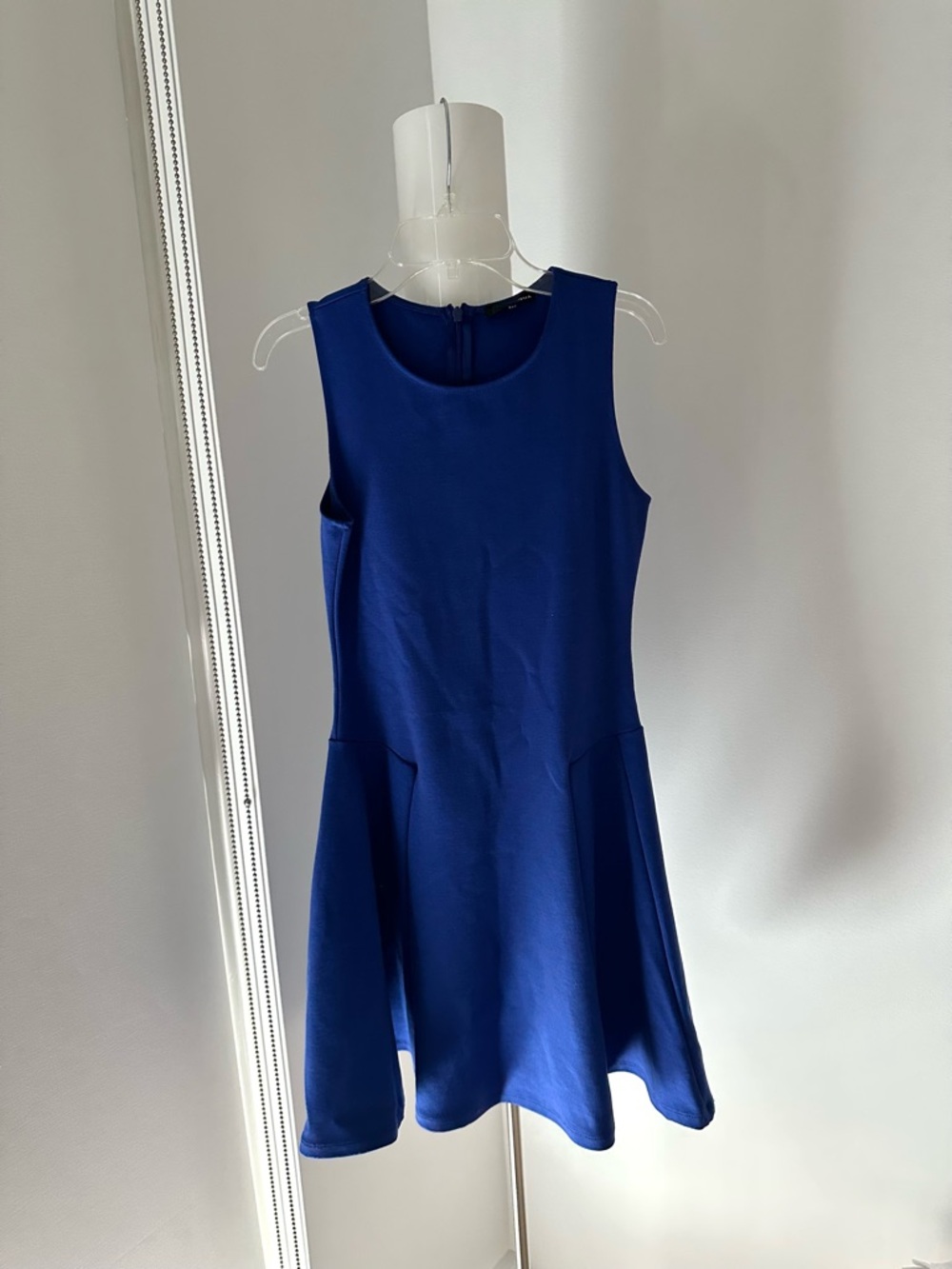 AQUA Sleeveless Royal Blue Fit-and-Flare Dress